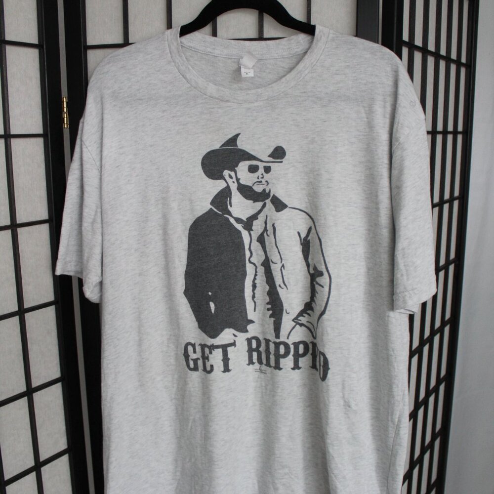 Next Level Apparel Mens XL "Get Ripped" Light Grey Tshirt